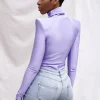 haut violet à manches longues fitness barboteuses femmes combinaisons sexy bureau dame mode body une pièce femme salopette hauts piw7