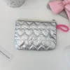 argent lingge bow motif porte monnaie petite toile porte monnaie dame filles écouteur pièce de monnaie clé argent sac de rangement pochette à fermeture éclair 2025