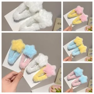 Pince à cheveux étoile de Style minimaliste mignon, accessoires pour cheveux, épingles à cheveux BB, ornement, Barrettes moelleuses douces pour photograh Pince à cheveux étoile de Style minimaliste mignon, accessoires pour cheveux, épingles à cheveux BB, ornement, Barrettes moelleuses douces pour photograh