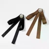 mode tissu noir arc perle broche élégante femmes chemise col broche corsage deuil funéraire broche bijoux vêtements décor cadeau