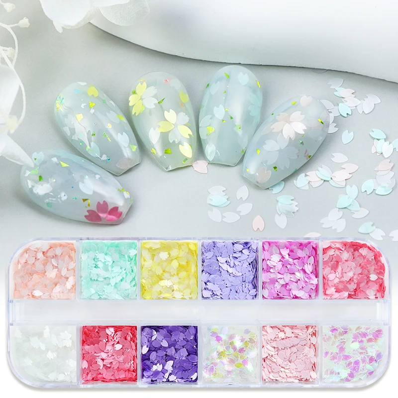Rose Sakura fleur pétale Nail Art paillettes décorations fleurs de cerisier tranche holographique paillettes flocons floraux Kawaii ongles breloques Rose Sakura fleur pétale Nail Art paillettes décorations fleurs de cerisier tranche holographique paillettes flocons floraux Kawaii ongles breloques