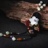 style ethnique créatif turquoise bijoux en bois gland collier vintage jade longue chaîne de pull bohème en bois pendentif collier