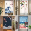 rideau de vestiaire de style japonais, cloison de confidentialité, rideaux de porte, entrée de cuisine, demi rideau suspendu en lin noren