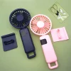 1 pièces mini ventilateur portatif pliable ventilateurs suspendus au cou ventilateur rechargeable usb à 5 vitesses avec support de téléphone et écran d'affichage