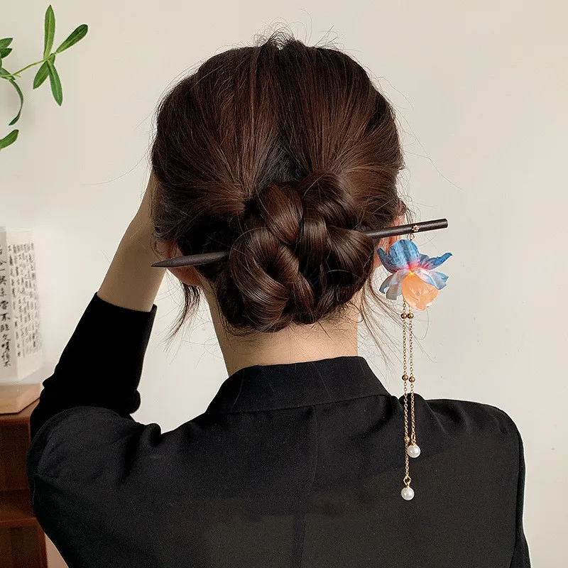 Épingle à cheveux de style ancien, couvre chef lumineux, pompon hanfu, bâtons de cheveux, accessoires pour cheveux de style chinois, fourchette à cheveux en bois, cadeau de coiffure Épingle à cheveux de style ancien, couvre chef lumineux, pompon hanfu, bâtons de cheveux, accessoires pour cheveux de style chinois, fourchette à cheveux en bois, cadeau de coiffure