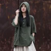 Yasuk-Chemises décontractées d’été pour femmes, t-shirts adt pull, cœur doux, sport, coton, lin, manteau de thé à capuche, solide, style chinois rétro Yasuk-Chemises décontractées d’été pour femmes, t-shirts adt pull, cœur doux, sport, coton, lin, manteau de thé à capuche, solide, style chinois rétro