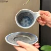 tasse et soucoupe en porcelaine au four japonais, tasse à café rétro créative, table à manger, tasses à lait, thé de l'après midi, tasse à jus de fruits