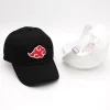 casquette en coton avec logo japonais akatsuki, chapeau de papa, logo de la famille uchiha brodé, casquette de baseball à rabat